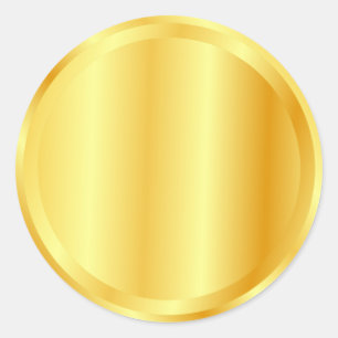 Faux Gold Custom Blank Template Metallic Look Classic Round Sticker
