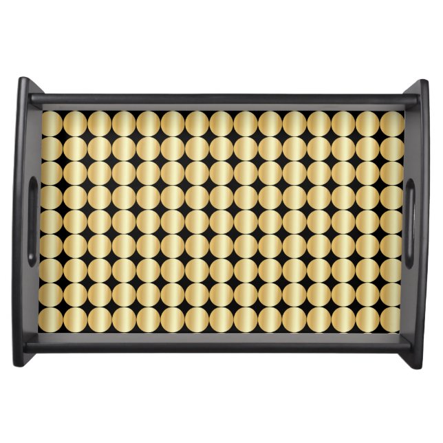 Faux Gold Custom Elegant Modern Glamour Template Serving Tray (Front)