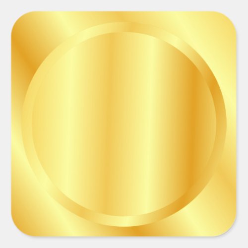 Faux Gold Custom Metallic Look Blank Template Square Sticker