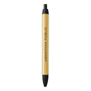 Faux Gold Custom Name Text Template Modern Elegant Pen