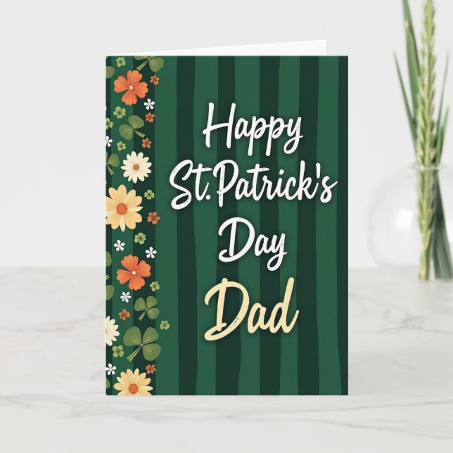 Faux Gold Dads Day St Patricks Card (Front)