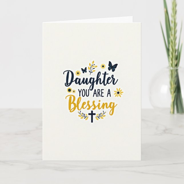 Faux Gold Daughter Blessing Card (Front)