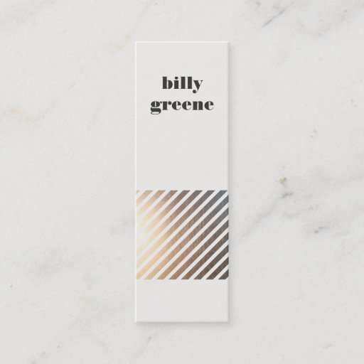 Customizable Faux Gold Diagonal Striped Mini Business Card