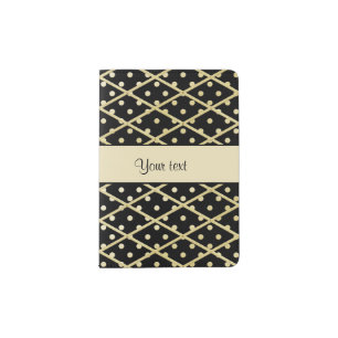 Faux Gold Diamonds & Polka Dots Passport Holder