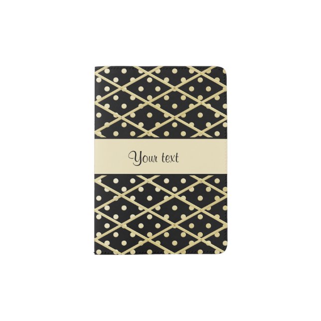 Faux Gold Diamonds & Polka Dots Passport Holder (Front)