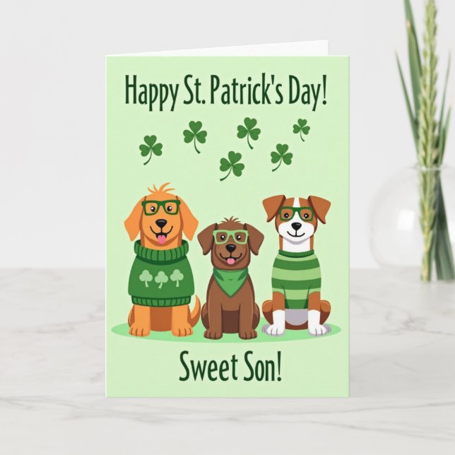 Faux Gold Dogs Happy Day Card (Front)