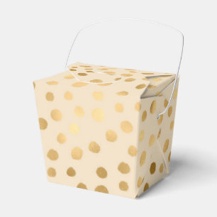Faux Gold Doodle Dots Favor Boxes