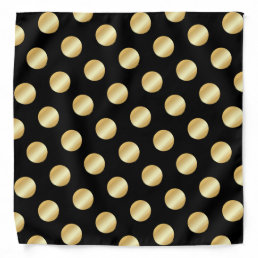 Faux Gold Dots Elegant Black Glamour Template Bandana
