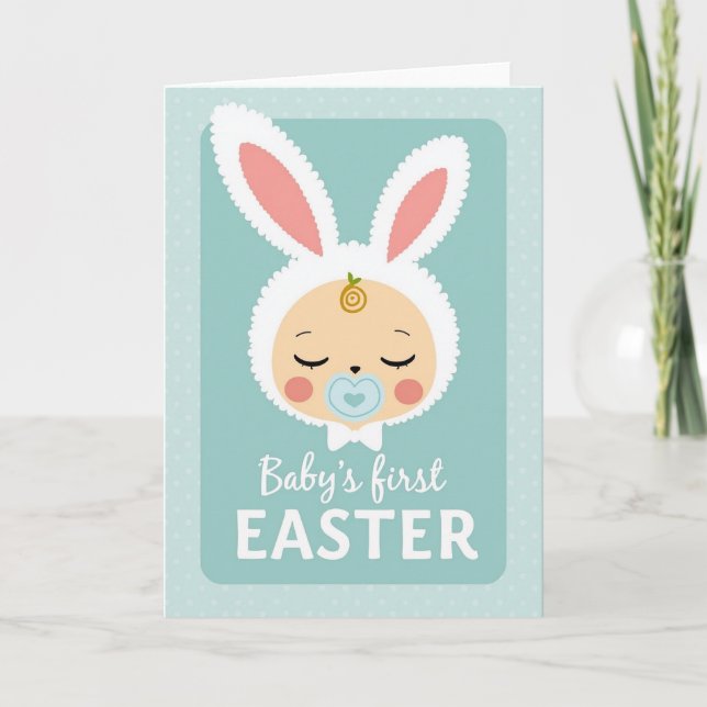 Faux Gold Easter Baby Card (Front)