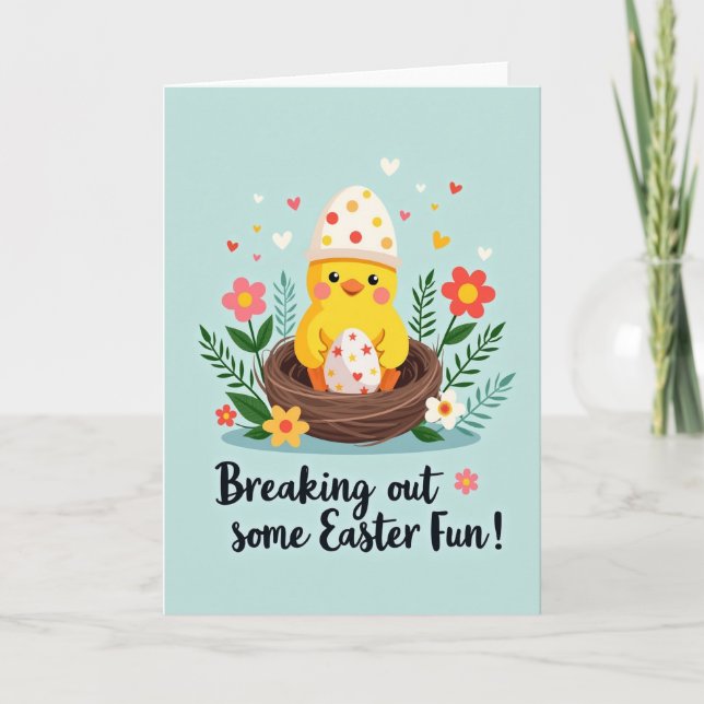 Faux Gold Easter Bird Card (Front)