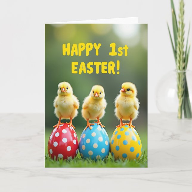 Faux Gold Easter Birds Card (Front)