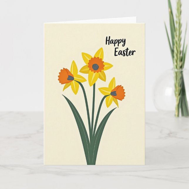Faux Gold Easter Blossom Card (Front)