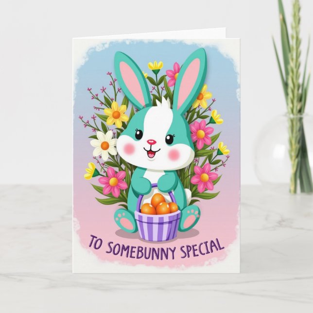 Faux Gold Easter Bunny Gift Card (Front)