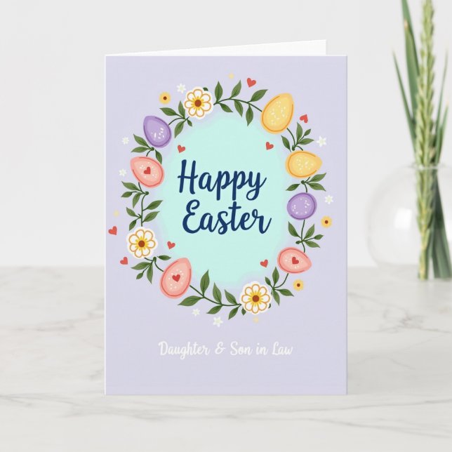 Faux Gold Easter Daughter Son Card (Front)