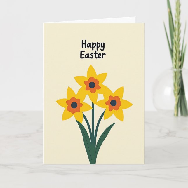 Faux Gold Easter Flower Card (Front)