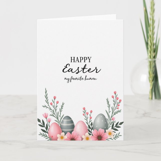 Faux Gold Easter Greetings Card (Front)
