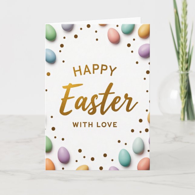 Faux Gold Easter Love Card (Front)
