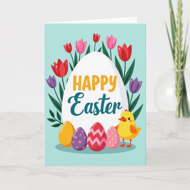 Faux Gold Easter Motif Card (Front)