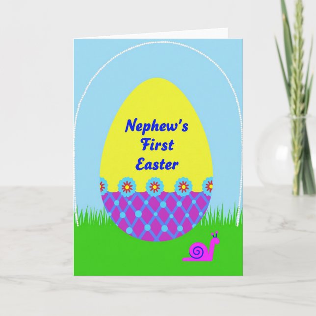 Faux Gold Easter Nephew Card (Front)