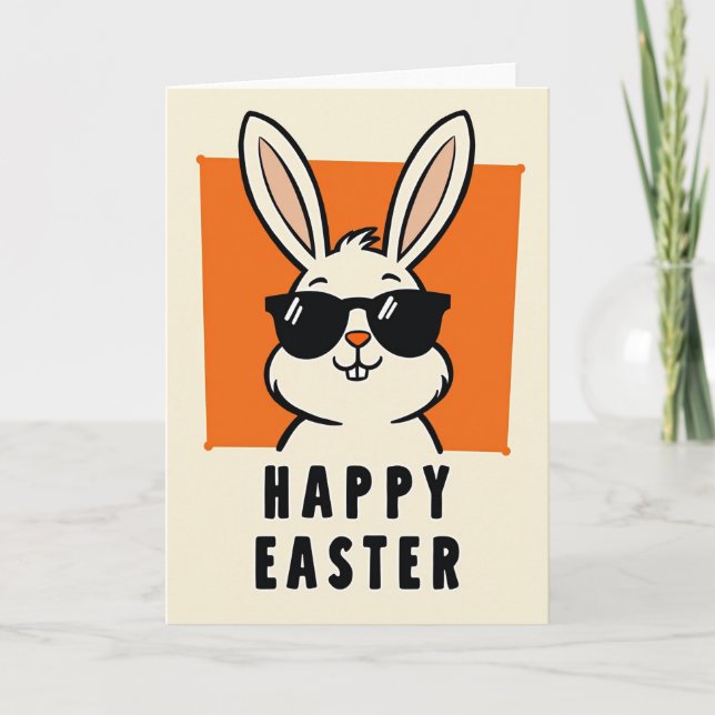 Faux Gold Easter Rabbit Card (Front)