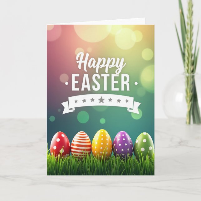 Faux Gold Easter Scene Card (Front)