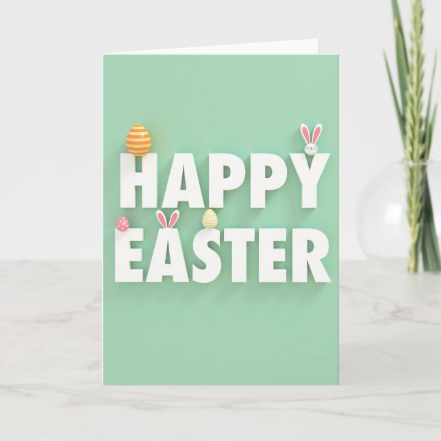 Faux Gold Easter Season Card (Front)
