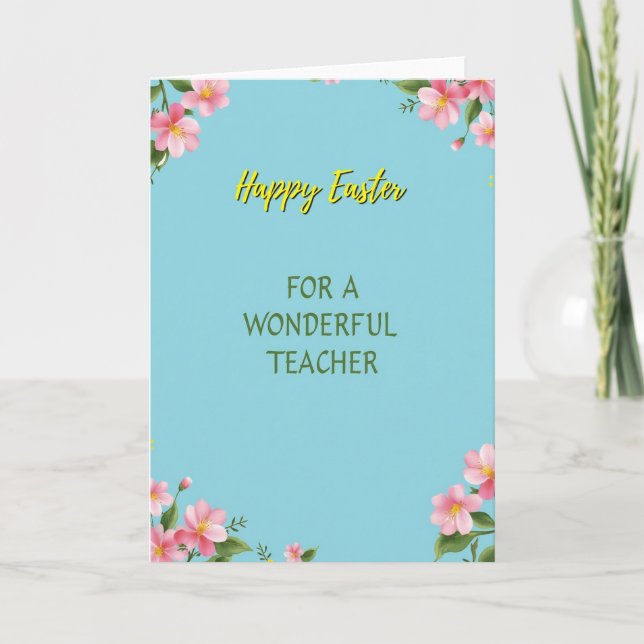Faux Gold Easter Teacher Card (Front)