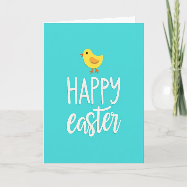 Faux Gold Easter Wishes Card (Front)