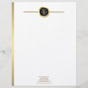 faux gold edge personalized letterhead