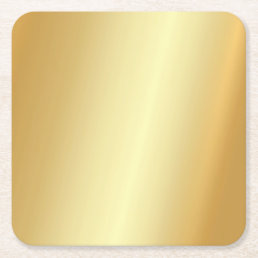 Faux Gold Elegant Blank Modern Template Square Paper Coaster