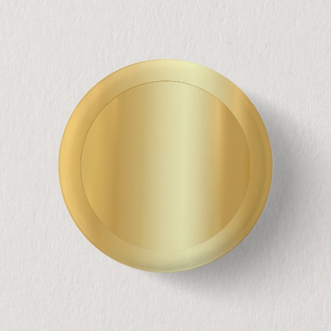 Faux Gold Elegant Blank Template Add Your Text Button (Front)