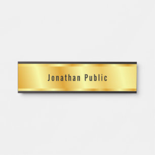 Faux Gold Elegant Glamorous Trendy Template Door Sign
