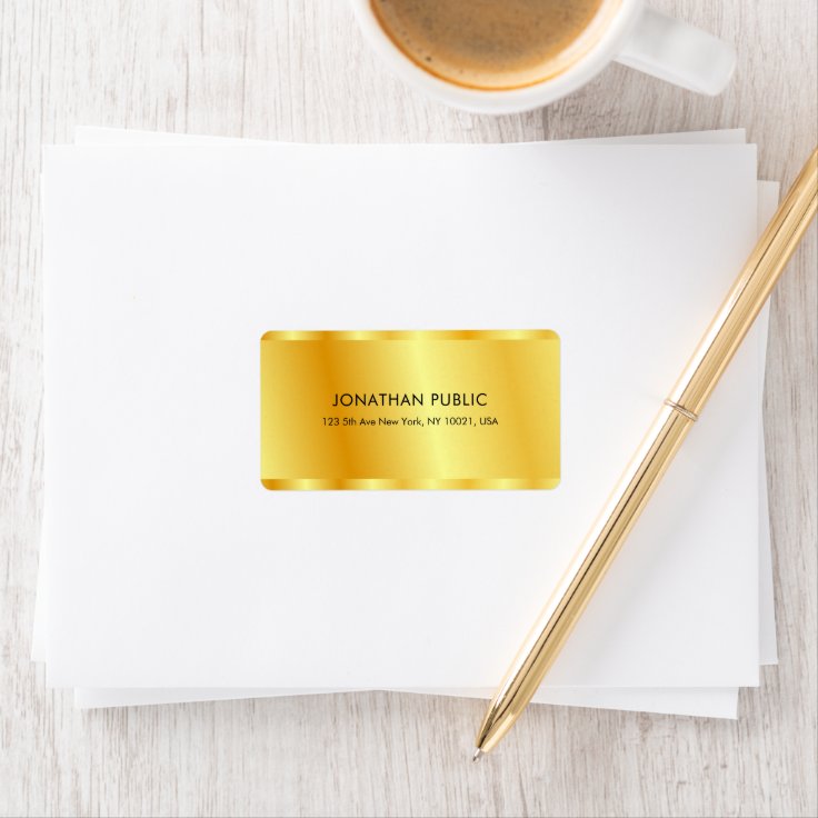 Faux Gold Elegant Glamour Custom Template Label | Zazzle