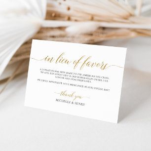 Faux Gold Elegant In Lieu of Favors Card