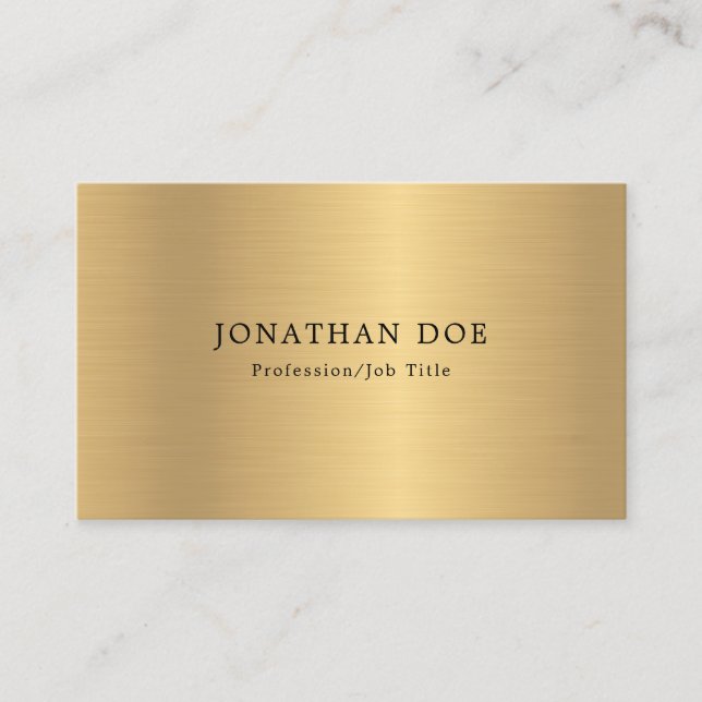 Faux Gold Elegant Minimalist Professional Template Business Card (Front)