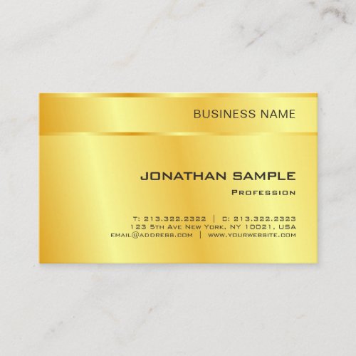 Faux Gold Elegant Modern Custom Trendy Template Business Card