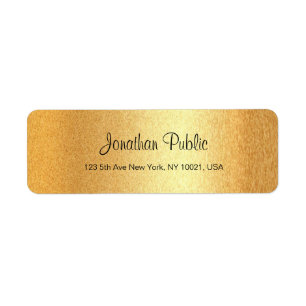 Faux Gold Elegant Modern Handwritten Script Simple Label