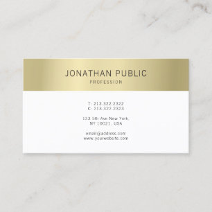 Faux Gold Elegant Modern Minimalist Professional Business Card