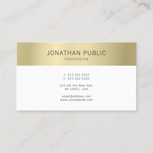 Faux Gold Elegant Modern Minimalist Professional Business Card