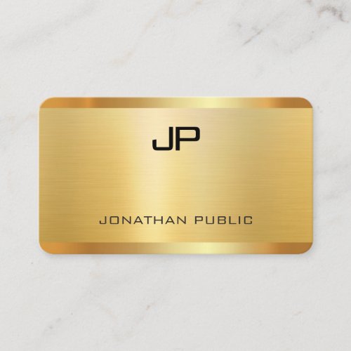 Faux Gold Elegant Modern Monogram Luxury Template Business Card