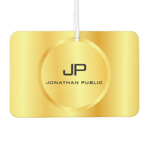 Faux Gold Elegant Modern Monogram Template Air Freshener