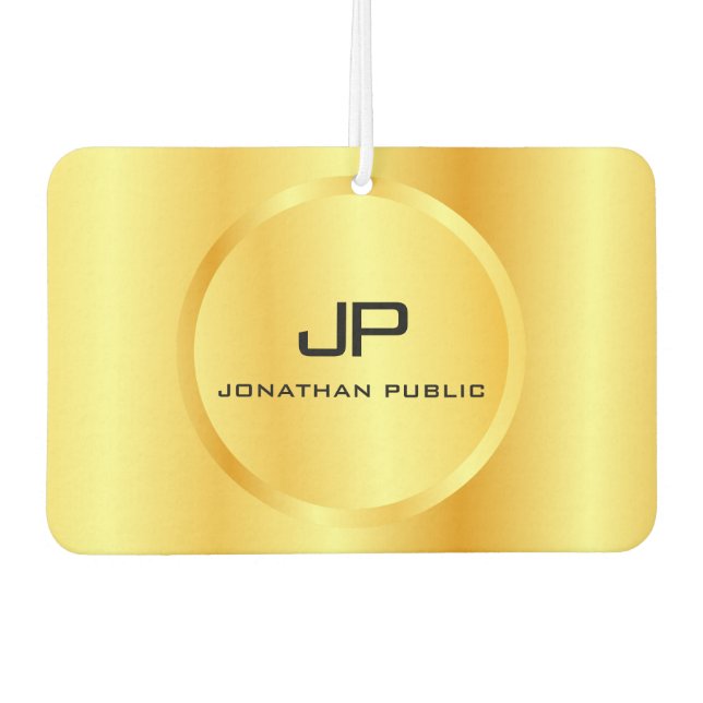 Faux Gold Elegant Modern Monogram Template Air Freshener (Front)