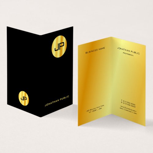 Faux Gold Elegant Modern Monogram Template Business Card