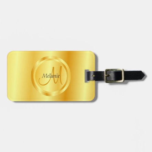 Faux Gold Elegant Modern Monogram Trendy Template Luggage Tag