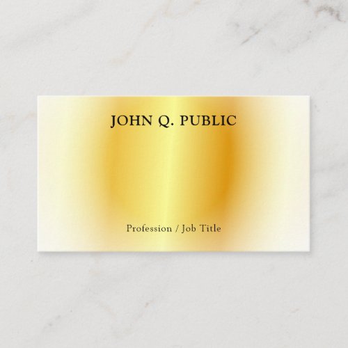 Faux Gold Elegant Modern Simple Personalized Business Card