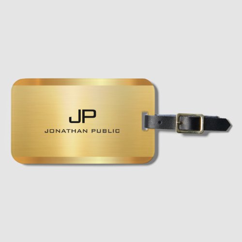 Faux Gold Elegant Modern Template Glam Luxurious Luggage Tag