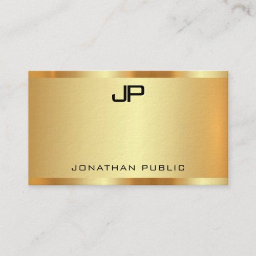 Faux Gold Elegant Monogram Modern Professional Business Card