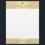 Faux Gold Elegant Monogram Modern Template Glamour Letterhead<br><div class="desc">Faux Gold Elegant Monogram Modern Template Glamour Letterhead.</div>