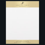 Faux Gold Elegant Monogram Template Glamorous Letterhead<br><div class="desc">Faux Gold Elegant Monogram Template Glamorous Modern Letterhead.</div>