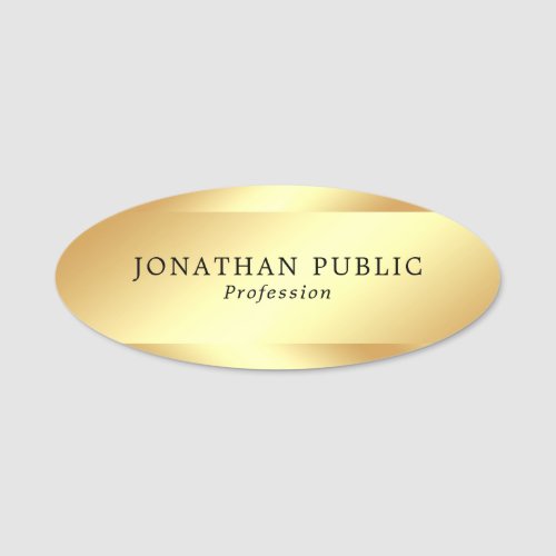Faux Gold Elegant Personalized Modern Template Name Tag